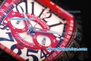 Franck Muller Conquistador F1 Singapore GP Chronograph Miyota Quartz Movement PVD Case with White Dial and Black Arabic Numerals