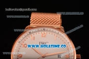 IWC Portugieser Asia 2813 Automatic Full Rose Gold with White Dial and Rose Gold Arabic Numeral Markers