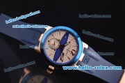 Ulysse Nardin Executive Dual Time Asia ST18 Automatic Rose Gold Case with Blue Bezel and White Dial - ETA Coating