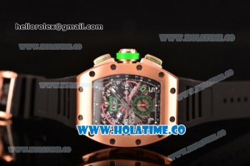 Richard Mille RM11-01 Mancini Chronograph Swiss Valjoux 7750 Automatic Rose Gold Case with Skeleton Dial and White Markers - 1:1 Original