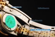 Rolex Datejust Automatic Movement ETA Coating Case with Gold Bezel and Gold Roman Numerals