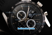 Tag Heuer Carrera Automatic with Black Bezel,Black Dial and Black Rubber Strap