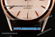 Tag Heuer Carrera Calibre 5 wiss ETA 2824 Automatic Steel Case with Brown Leather Strap and White Dial