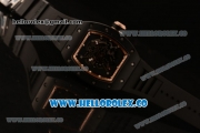 Richard Mille RM 055 Bubba Watson Miyota 9015 Automatic Ceramic Case with Ceramic Bezel Black Rubber Strap and Black Dial