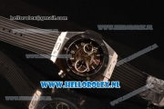 Hublot Big Bang Unico Chrono Swiss Valjoux 7750 Automatic Steel Case Steel Bezel with Skeleton Dial and Black Rubber Strap - 1:1 Original