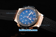 Hublot Big Bang Chronograph Miyota Quartz Movement Rose Gold Case with PVD Bezel and Black Dial