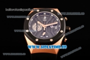 Audemars Piguet Royal Oak Offshore Chrono Miyota Quartz Rose Gold Case with Black Dial and PVD Bezel