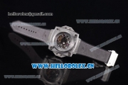 Hublot Masterpiece MP 08 Antikythera Sunmoon Asia 2813 Automatic Steel Case Skeleton Dial Grey Leather Strap and White Markers