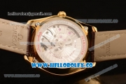 Omega De Ville Tresor Master Co-Axial Clone 8800 Automatic Yellow Gold Case with White Dial and Brown Leather Strap - (YF)