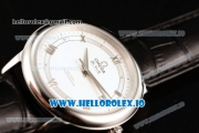 Omega De Ville Prestige Co-Axial Clone Omega Calibre 2500 Automatic Movement Steel White Dial and Roman Numeral Markers Leather Strap (YF)