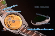 Rolex Datejust Swiss ETA 2836 Automatic Two Tone Case/Strap with Diamond Bezel and Brown Dial