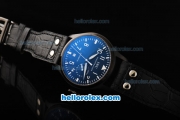 IWC Big Pilot Swiss Valjoux 7750 Automatic Movement PVD Case with Black Dial-White Numeral Markers and Black Leather Strap