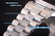 Rolex Day-Date Swiss ETA 2836 Automatic Movement Diamond Bezel with Roman Markers and Diamond Bracelet