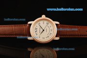 Montblanc Star Automatic Movement Rose Gold Case with Diamond Bezel and Brown Leather Strap-ETA Coating Case