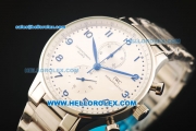 IWC Portuguese Chronograph Quartz Movement Full Steel with White Dial and Arabic Numerals