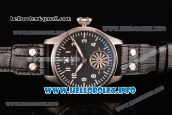 IWC Big Pilot "Markus Buhler" Asia 6497 Manual Winding Steel Case with Black Dial Arabic Number Markers and Black Leather Strap - 1:1 Original (KW)