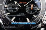 Omega Seamaster Planet Ocean Chrono Clone Omega 9300 Automatic Steel Case with Black Dial and Rubber Strap (EF)