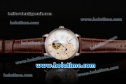 Patek Philippe Complications ST Power Reserve Automatic Steel Case with Brown Leather Bracelet White Dial and Silver Stick Markers