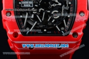 1:1 Richard Mille RM 35-02 RAFAEL NADA Japanese Miyota 9015 Automatic Red PVD Case with Skeleton Dial White Crown Red Rubber Strap