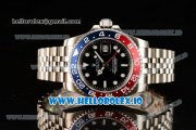 Rolex GTM-Master II 2836 Automatic Steel Case with Black Dial Dots Markers and Steel Bracelet