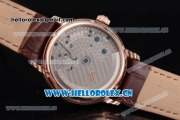 Audemars Piguet Jules Audemars Skeleton Tourbillon Asia ST25 Automatic Rose Gold Case Brown Dial Roman Numeral Markers and Brown Leather Strap