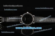 Patek Philippe Calatrava Miyota Quartz Steel Case with Silver Stick Markers and Black Dial