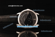 Vacheron Constantin Automatic Movement White Case with Black Dial and Leather Strap