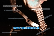 Rolex Datejust Swiss ETA 2671 Automatic Rose Gold Case with Diamonds Markers Green Dial and Rose Gold Bracelet (BP)