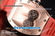 Richard Mille RM053 Miyota 9015 Automatic Rose Gold Case with Skeleton Dial and Red Rubber Strap