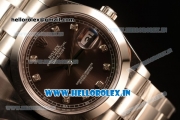 Rolex Datejust Oyster Perpetual Swiss ETA 2836 Automatic Steel Case Brown Dial With Diamonds Markers Steel Bracelet (BP)