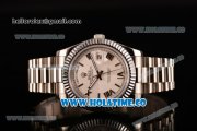 Rolex Day-Date II Asia 2813 Automatic Steel Case/Bracelet with White Dial and Roman Numeral Markers