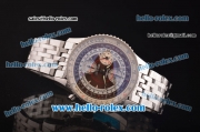 Breitling Montbrilliant Datora Swiss Valjoux 7751 Automatic Steel Case/Strap with Brown Dial