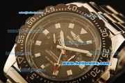 Breitling Skyracer Automatic Movement PVD Bezel with Black Dial-Full Steel