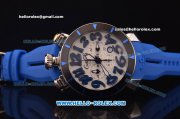 Gaga Milano Chrono 48 Miyota OS20 Quartz PVD Bezel with Silver Dial and Blue Numeral Markers