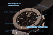 Hublot Aero Bang Chronograph Swiss Valjoux 7750 Automatic Ceramic Case with Titanium Bezel Stick Markers and Black Dial