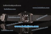 Cartier Santos 100 Swiss ETA 2824 Automatic Movement PVD Case with Black Dial and Black Strap