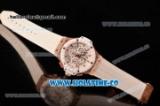 Hublot Big Bang Aero Bang Chrono Miyota Quartz Rose Gold/Diamonds Case with White Skeleton Dial Stick Markers and White Ceramic Bezel