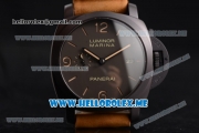 Panerai Luminor Marina 1950 3 Days PAM 386 Clone P.9000 Automatic Ceramic Case with Brown Dial and Brown Leather Strap Stick/Arabic Numeral Markers
