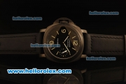 Panerai Luminor Marina Pam 004 Swiss ETA 6497 Manual Winding Movement PVD Case with Luminous Markers and Black Leather Strap - 1:1 Original