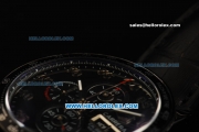 Tag Heuer Carrera Calibre 16 Chronograph Miyota Quartz Movement PVD Case with Black Dial and Black Leather Strap