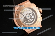 Hublot Big Bang Chrono Swiss Valjoux 7750 Automatic Rose Gold/PVD Case Black Dial With Stick/Arabic Numeral Markers Black Rubber Strap