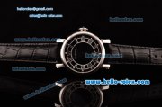 Cartier Rotonde Swiss ETA 2836 Automatic Steel Case Black Leather Strap Black Dial and Roman Markers Cartier Rotonde Swiss ETA 2836 Automatic Steel Case Black Leather Strap Black Dial and Roman Markers