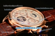 Patek Philippe Grand Complication Asia R10-Tourbillon Automatic Rose Gold Case with White Dial Roman Numeral Markers and Brown Leather Strap