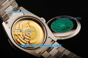 Rolex Oyster Perpetual Day Date Swiss ETA 2836 Automatic Movement Full Steel with White Dial and Diamond Markers/Bezel