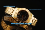 Rolex Datejust Automatic Movement Full Gold with Black Dial and Diamond Bezel-ETA Coating Case