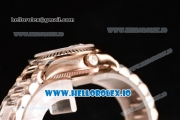 Rolex Datejust Swiss ETA 2671 Automatic Rose Gold Case with Green Dial Diamonds Markers and Rose Gold Bracelet (BP)