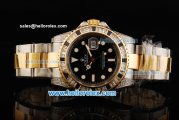 Rolex GMT Master II Swiss ETA 2836 Automatic Movement Diamond Bezel with White Markers and Two Tone Strap