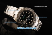 Rolex GMT Master II Swiss ETA 2836 Automatic Movement Full Steel with Black Dial - Ceramic Bezel