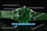 Omega Seamaster 120 Vintage Swiss ETA 2824 Automatic Steel Case with Green Dial and Green Leather Strap Stick Markers