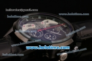 Tag Heuer Carrera Mikrotourbillons Chrono Swiss Quartz PVD Case with Black Leather Bracelet and Black Dial